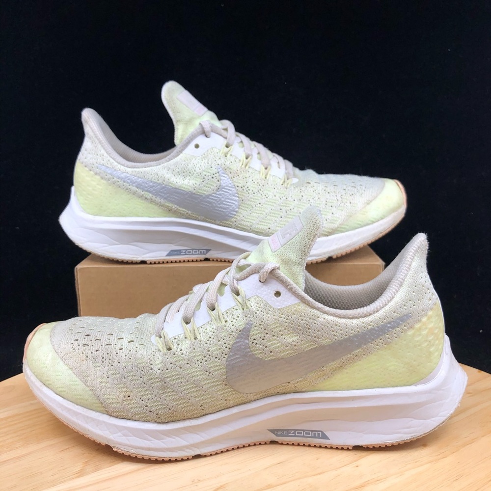 Nike Kid's Air Zoom Pegasus 35 (GS) Volt/White/Grey Sz 4.5Y AH3481-100 - Picture 1 of 10